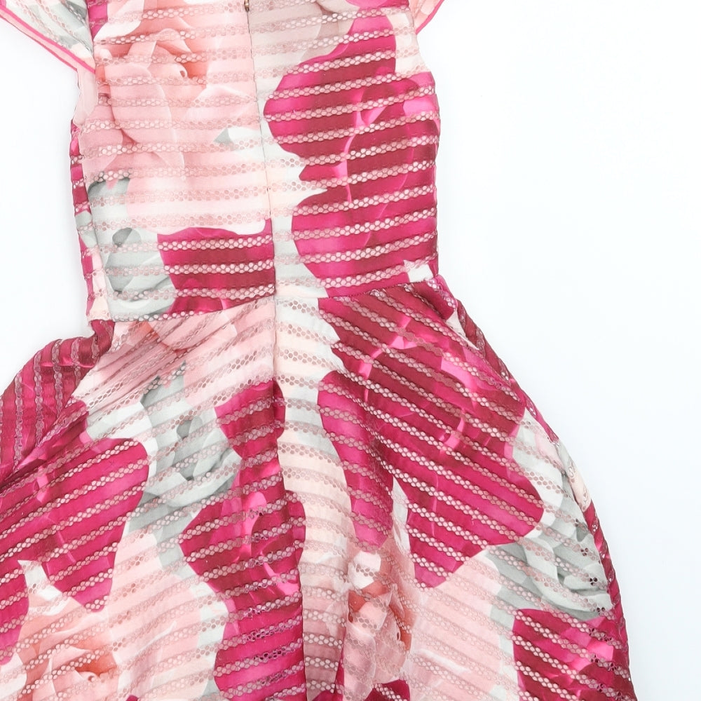 Ted Baker Girls Red Geometric  A-Line  Size 10 Years