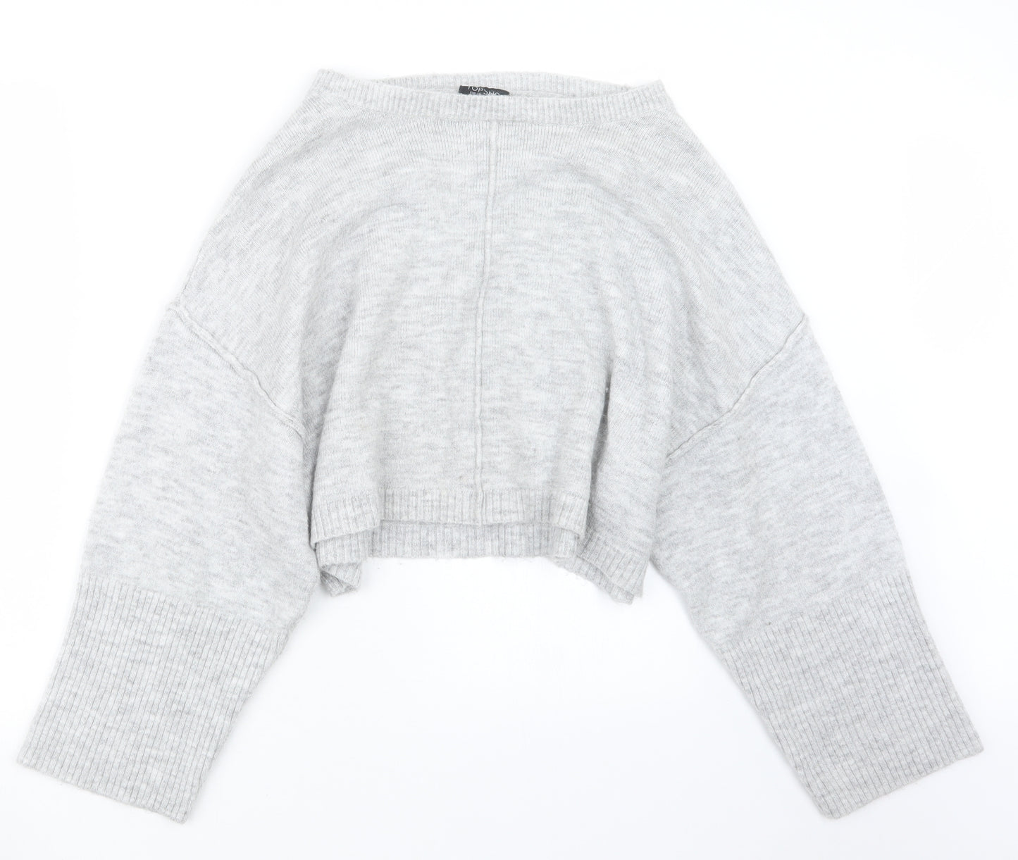 Topshop Womens Grey  Knit Pullover Jumper Size 6  - Cropped