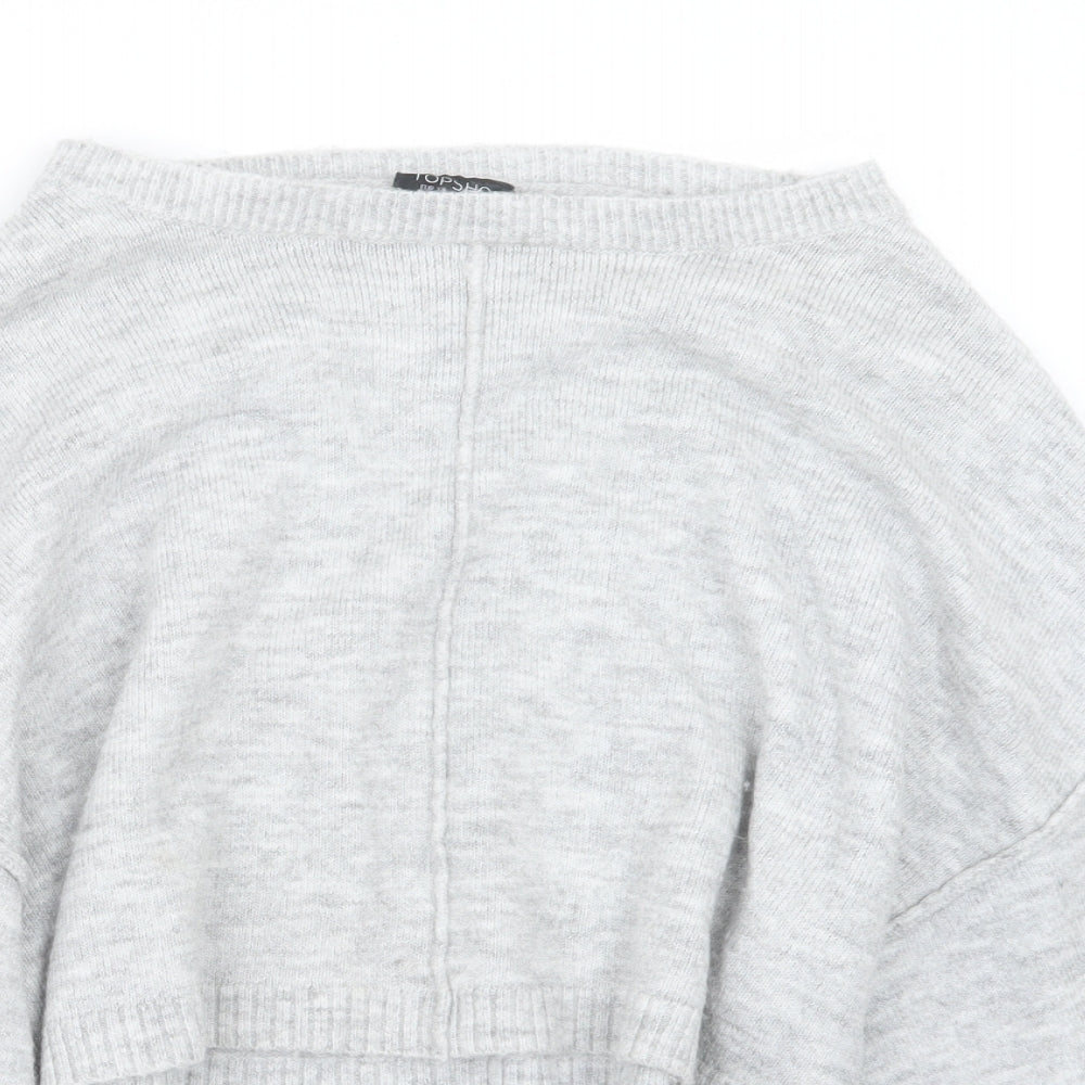 Topshop Womens Grey  Knit Pullover Jumper Size 6  - Cropped