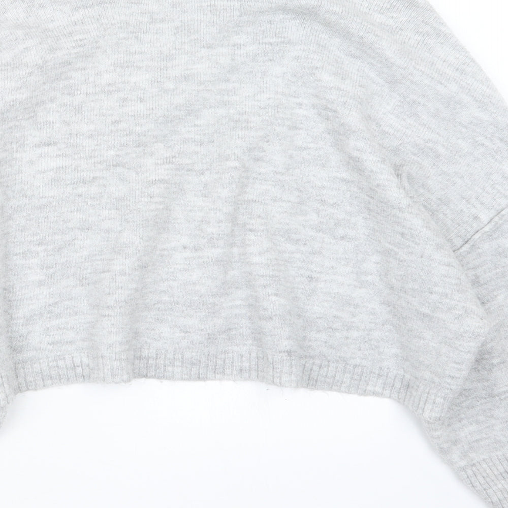Topshop Womens Grey  Knit Pullover Jumper Size 6  - Cropped