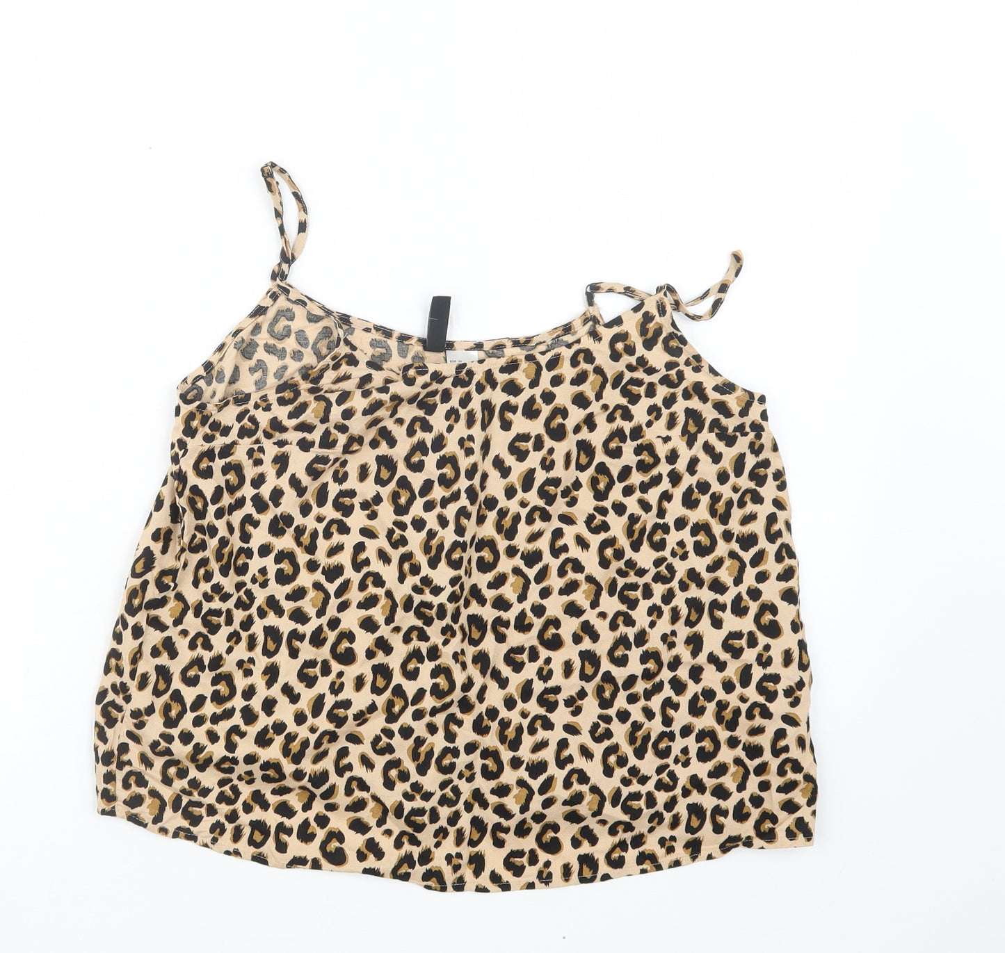 Divided by H&M Womens Brown Animal Print  Cropped T-Shirt Size 8