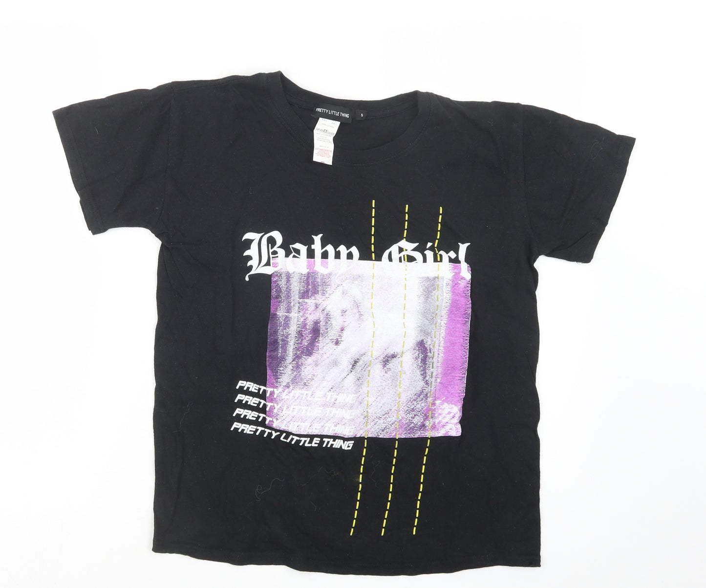 PRETTYLITTLETHING Womens Black   Basic T-Shirt Size S