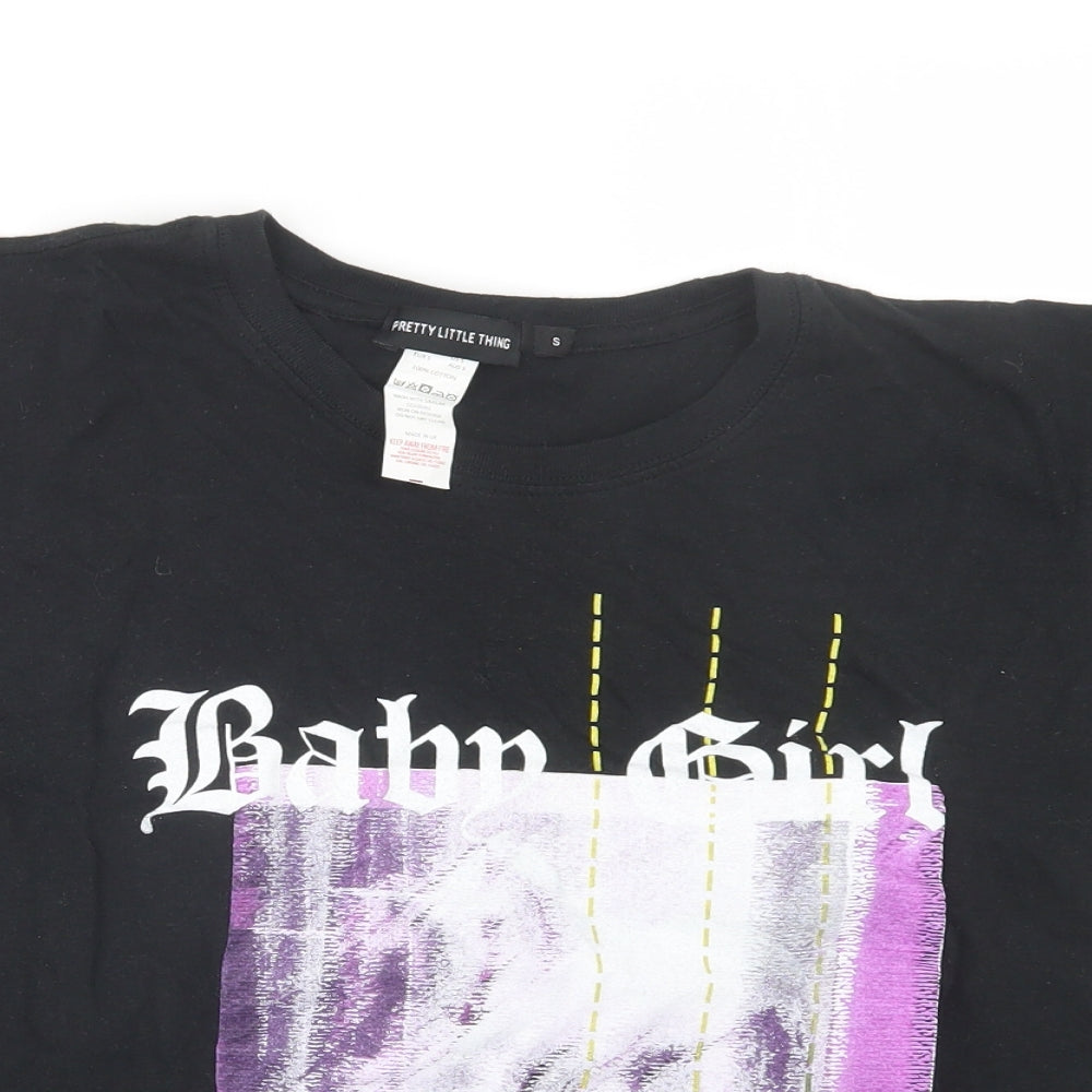 PRETTYLITTLETHING Womens Black   Basic T-Shirt Size S