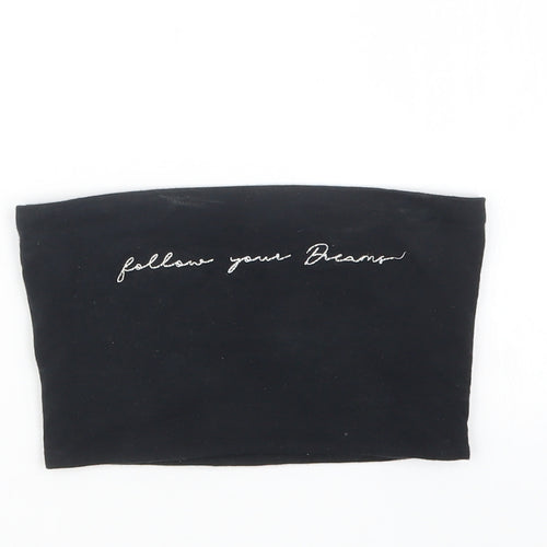 Topshop Womens Black   Cropped T-Shirt Size 4