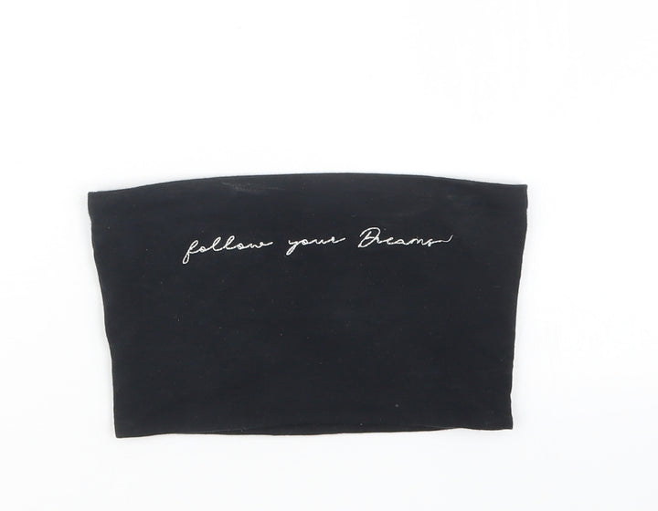 Topshop Womens Black   Cropped T-Shirt Size 4