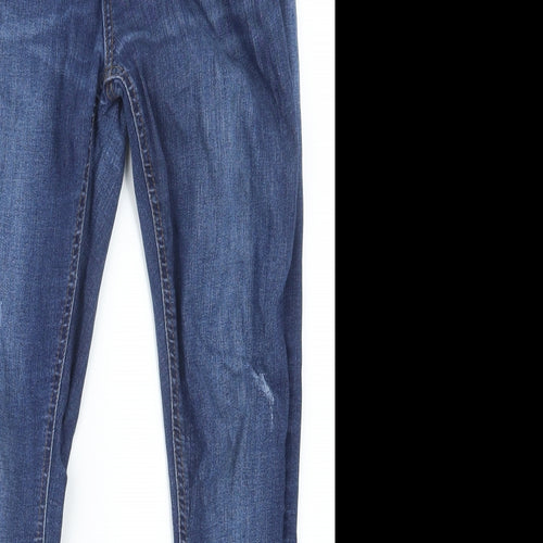 Denim Co. Womens Blue  Denim Straight Jeans Size 8 L26.5 in