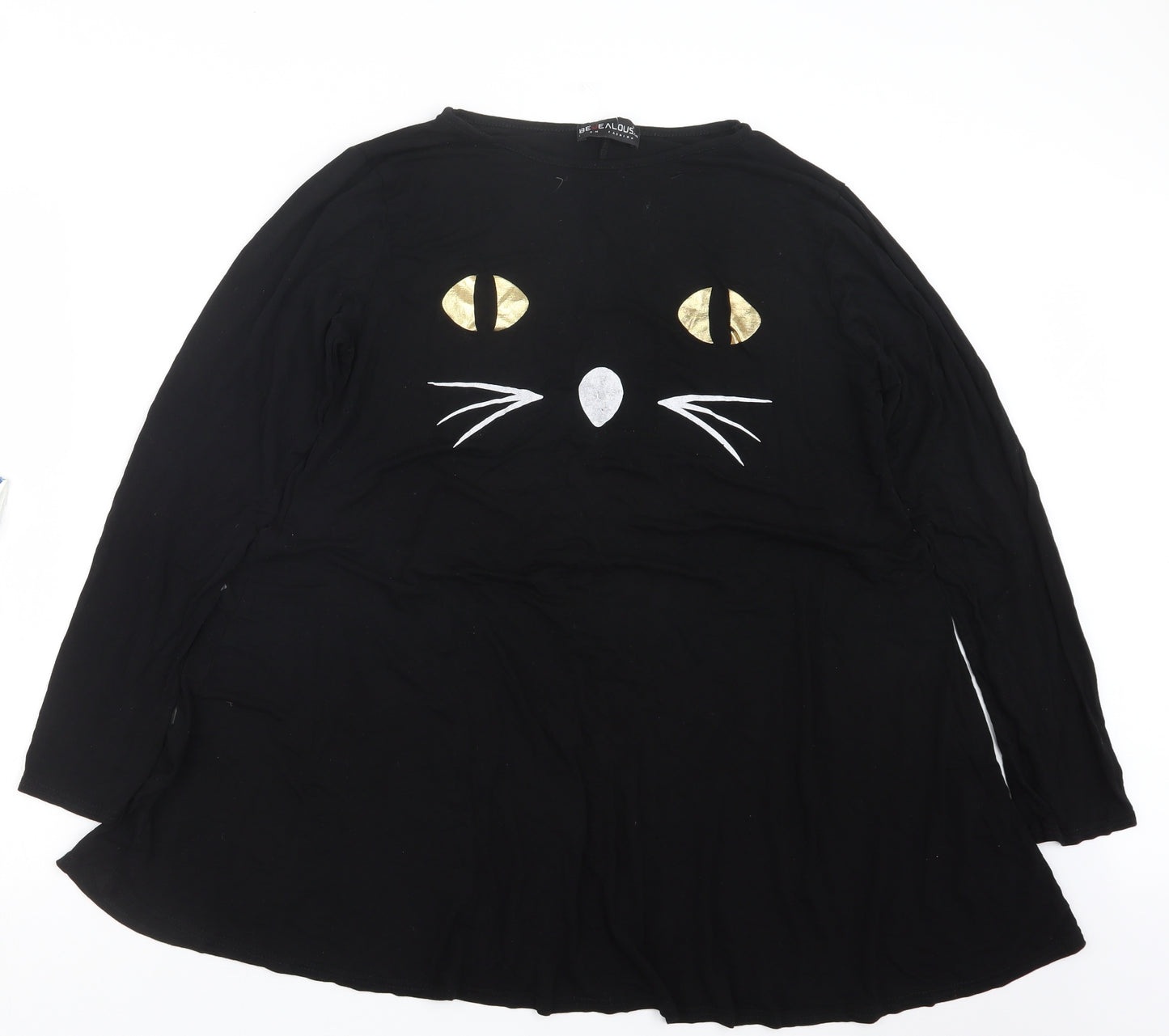Be Jealous Womens Black   Basic T-Shirt Size 16