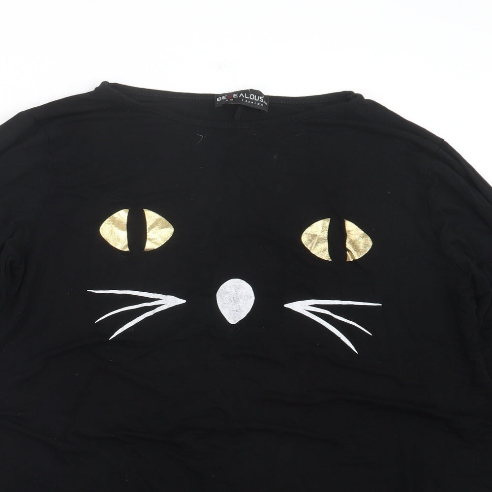 Be Jealous Womens Black   Basic T-Shirt Size 16