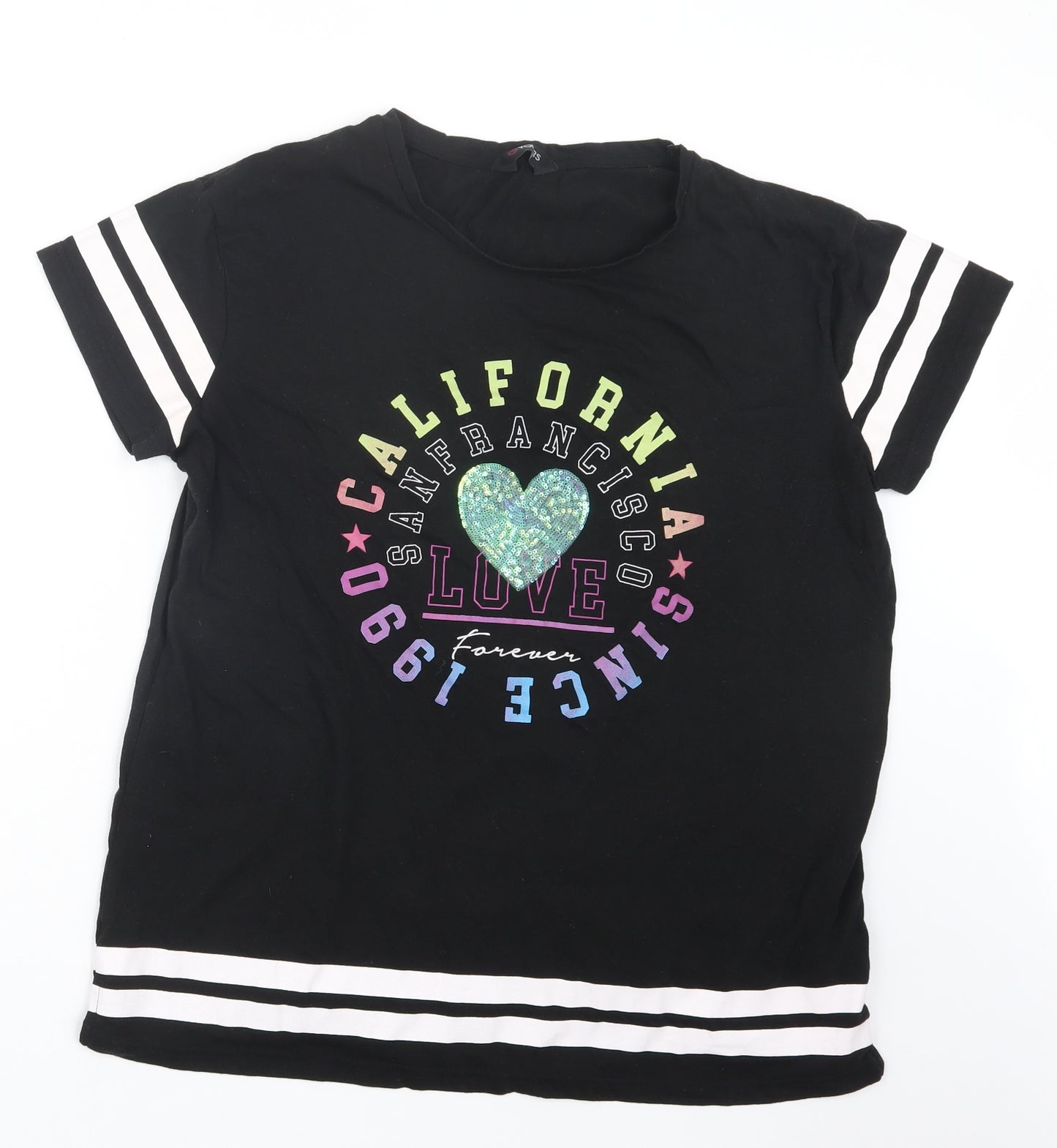 Yours Womens Black   Basic T-Shirt Size 16