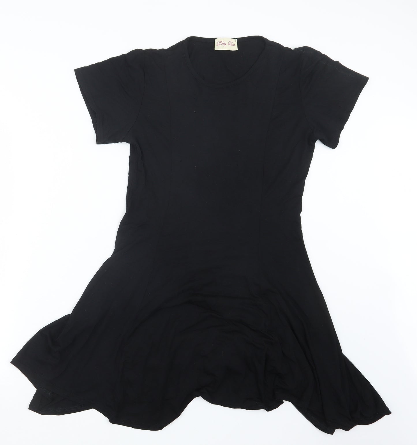 Dolly Diva Womens Black   T-Shirt Dress  Size 16
