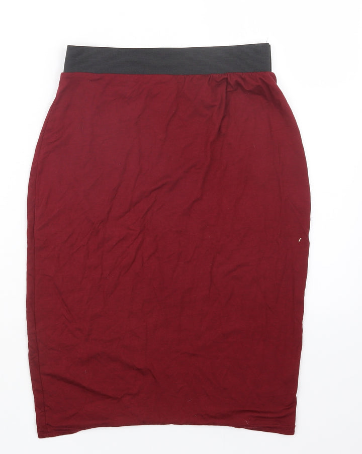 Preworn Womens Red Straight & Pencil Skirt Size 25 in