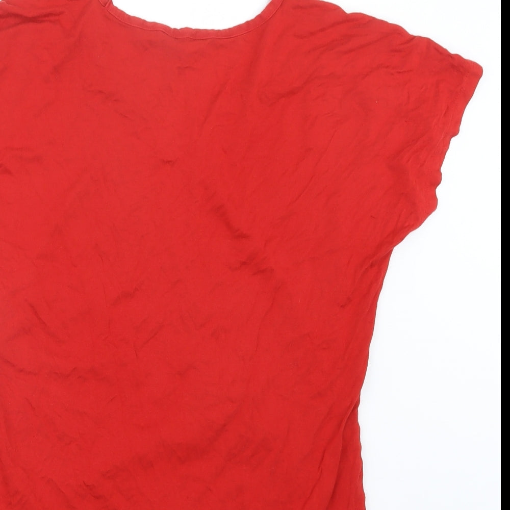Peacocks Womens Red   Basic T-Shirt Size 14