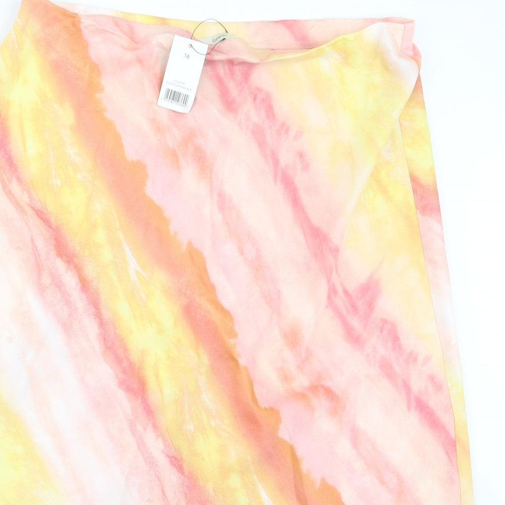 George Womens Pink Geometric  Straight & Pencil Skirt Size 16