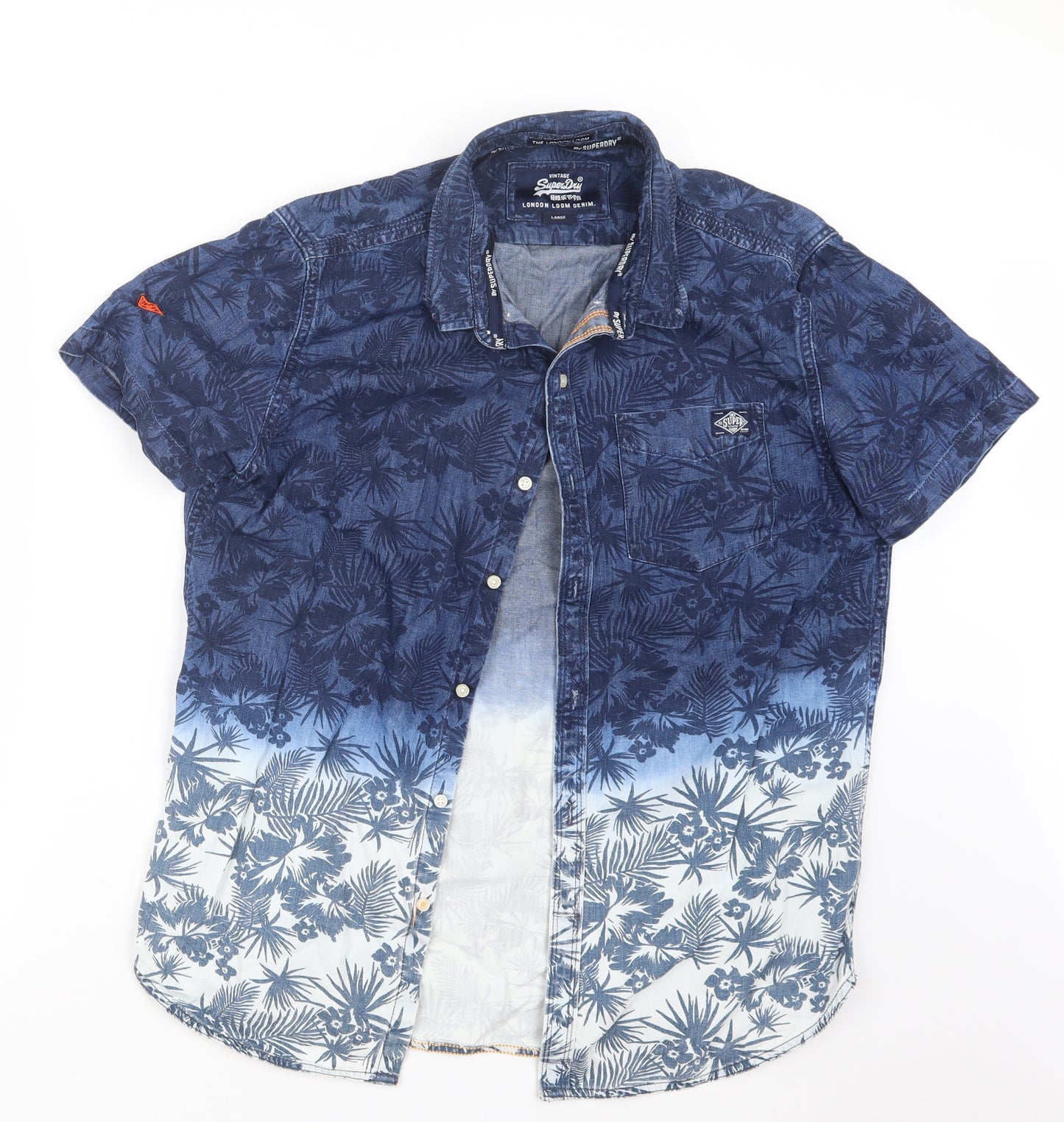Superdry Mens Blue  Denim  Button-Up Size L