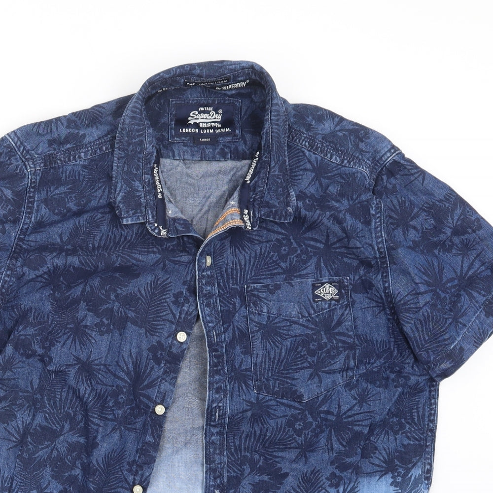 Superdry Mens Blue  Denim  Button-Up Size L