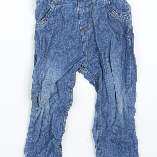Nutmeg Boys Blue  Denim Cargo Jeans Size 9-12 Months