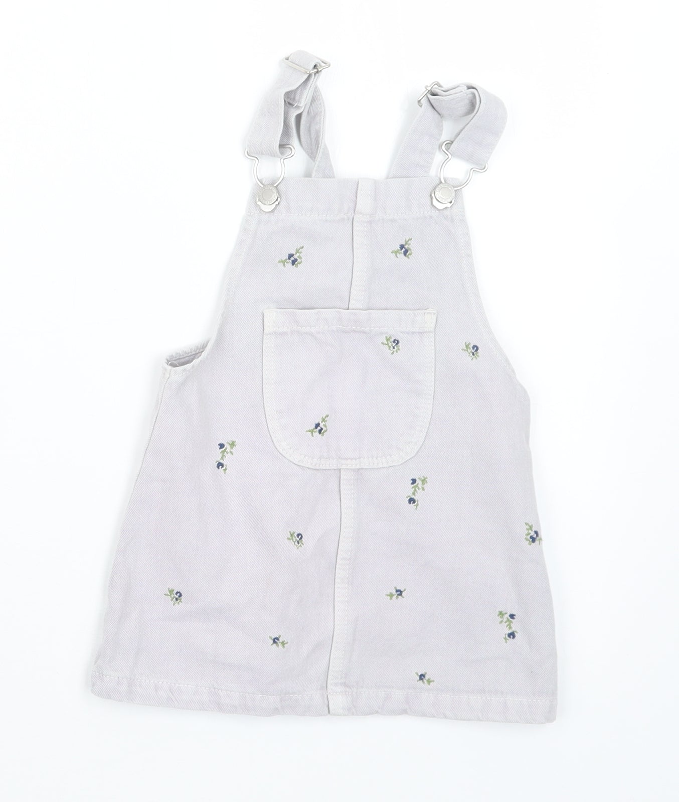 Zara Girls Grey   Pinafore/Dungaree Dress  Size 18-24 Months
