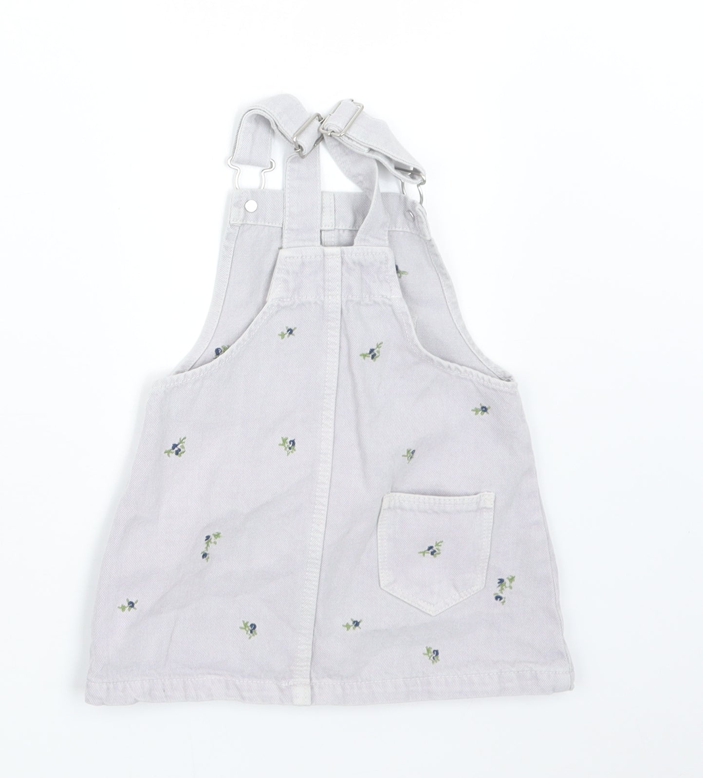 Zara Girls Grey   Pinafore/Dungaree Dress  Size 18-24 Months