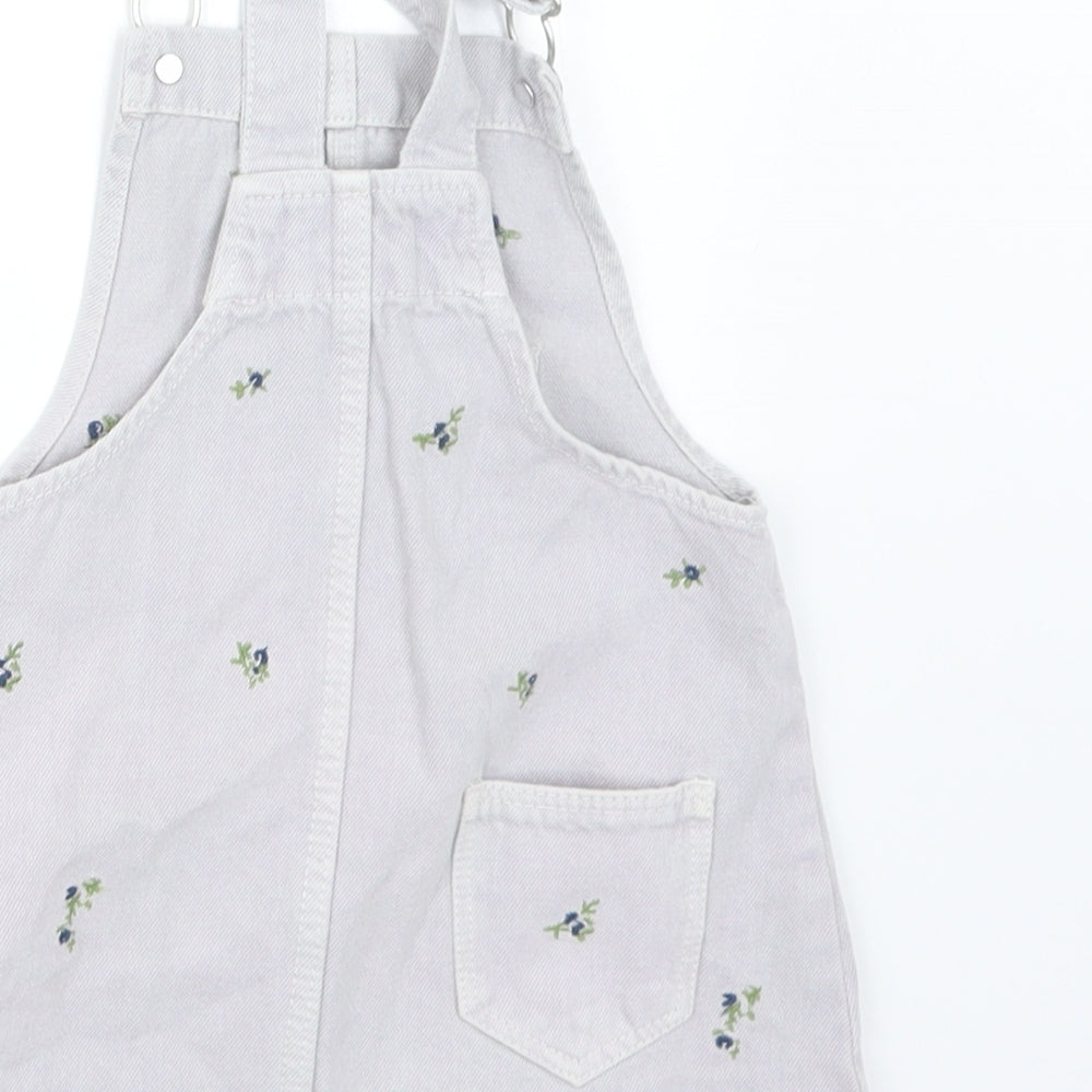 Zara Girls Grey   Pinafore/Dungaree Dress  Size 18-24 Months