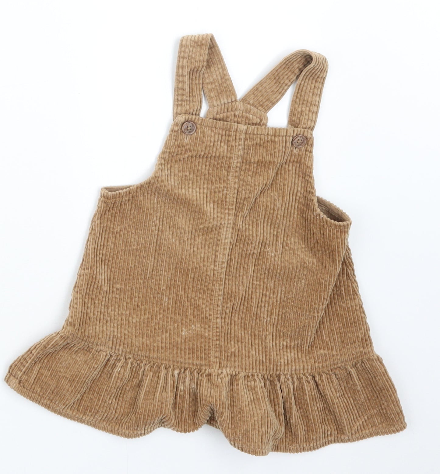 NEXT Girls Beige   Pinafore/Dungaree Dress  Size 12-18 Months