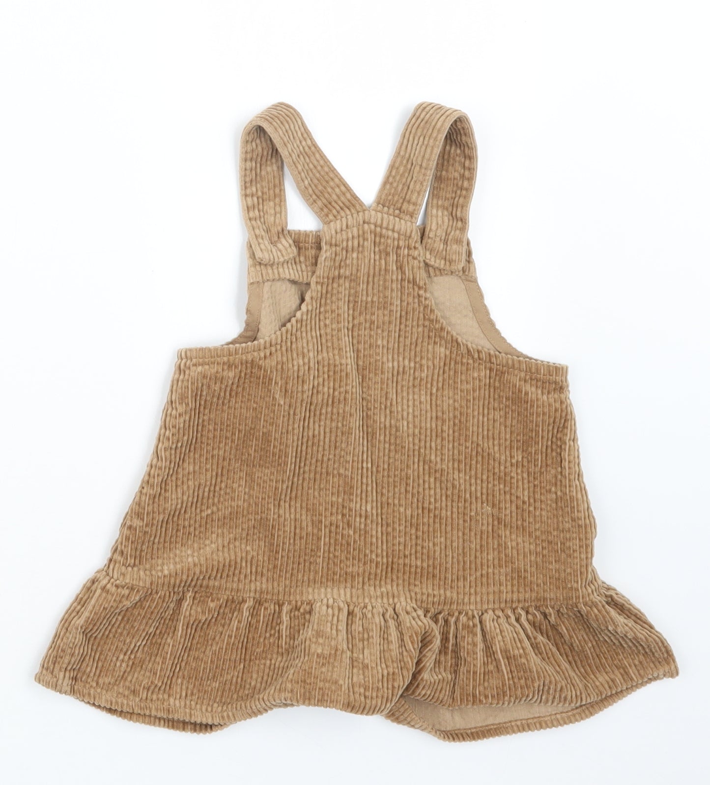 NEXT Girls Beige   Pinafore/Dungaree Dress  Size 12-18 Months