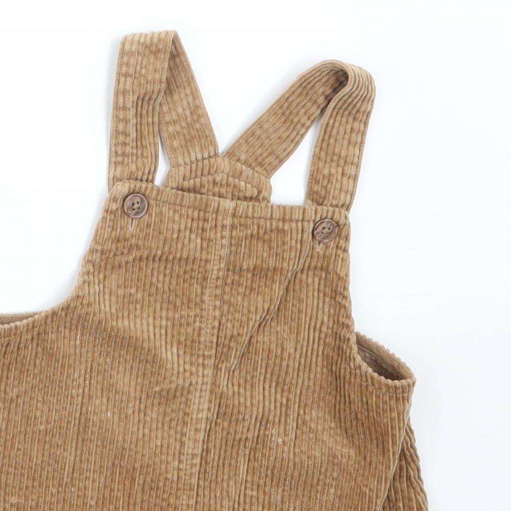 NEXT Girls Beige   Pinafore/Dungaree Dress  Size 12-18 Months