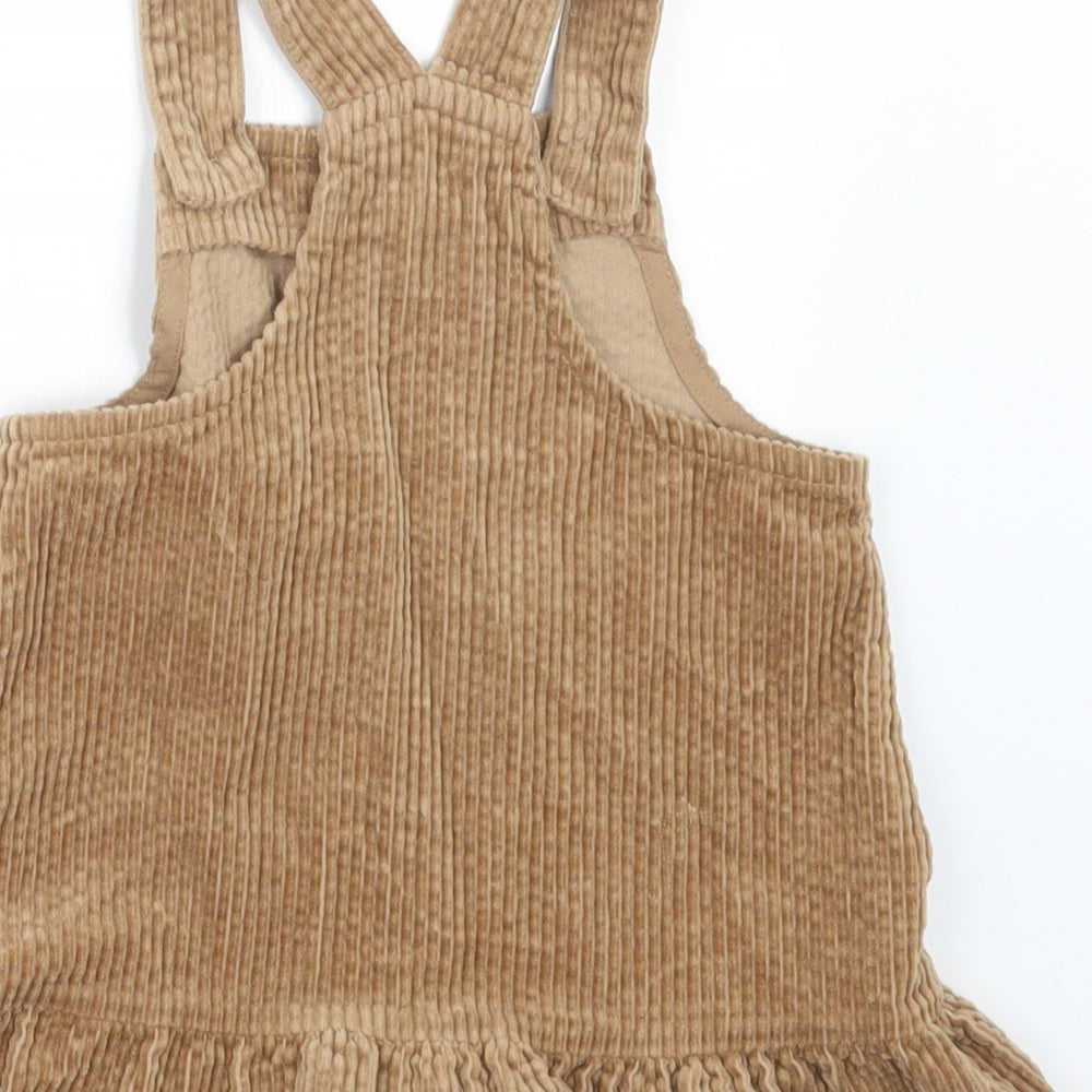 NEXT Girls Beige   Pinafore/Dungaree Dress  Size 12-18 Months