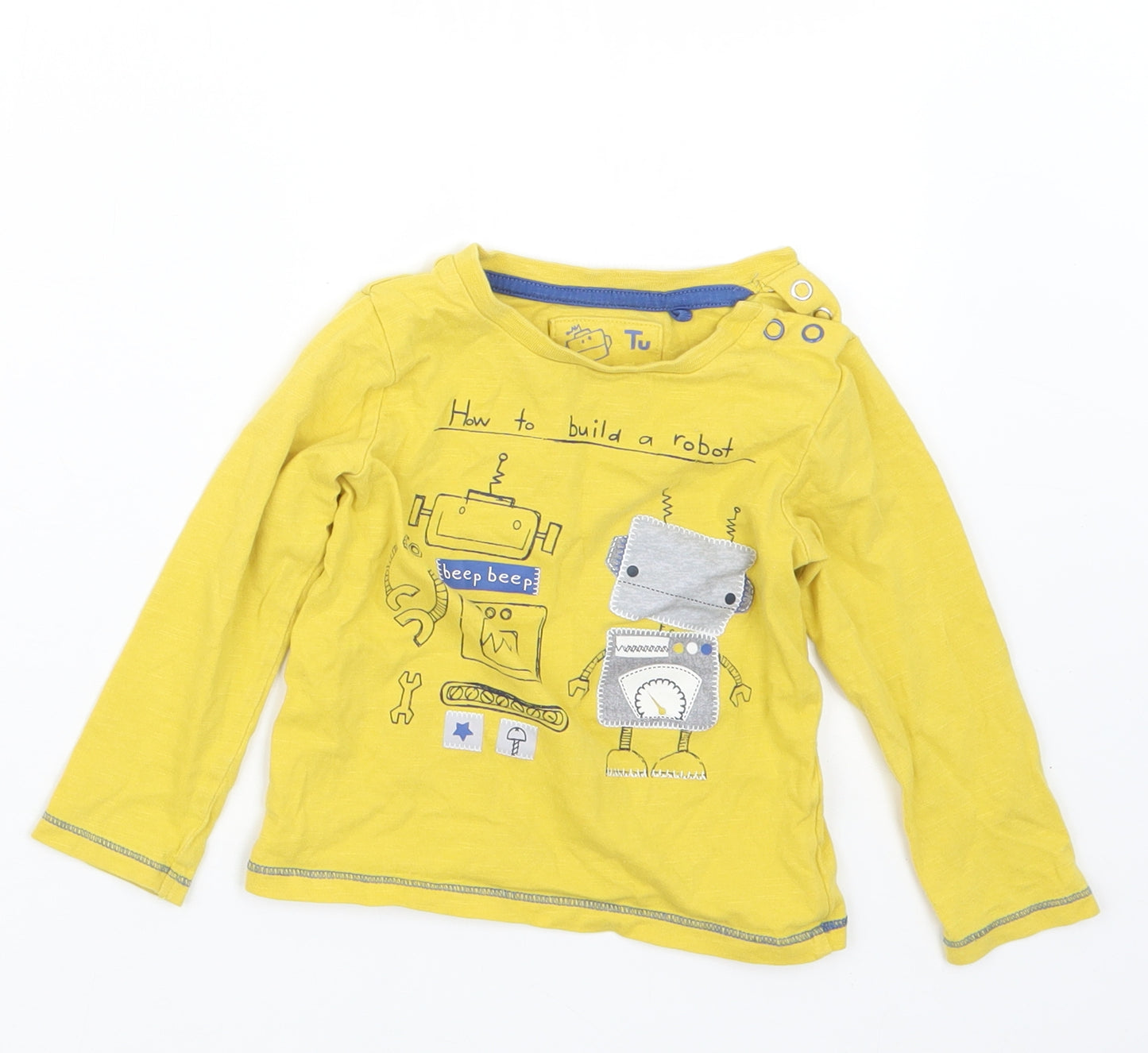 TU Boys Yellow   Basic T-Shirt Size 9-12 Months