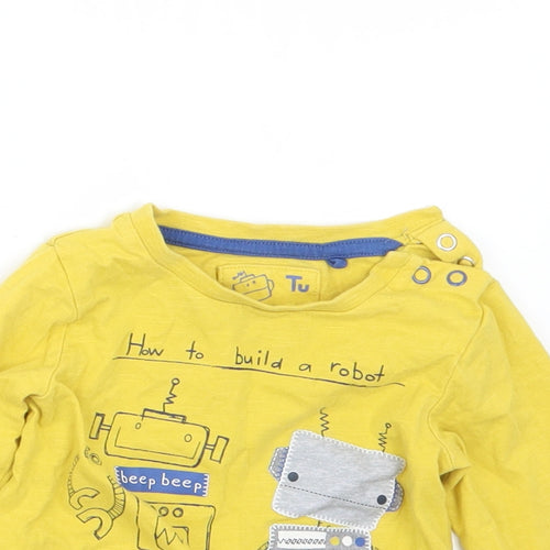 TU Boys Yellow   Basic T-Shirt Size 9-12 Months