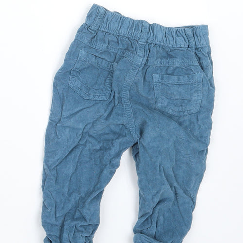 BHS Boys Blue  Velvet Cargo Trousers Size 9-12 Months