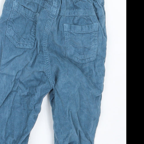 BHS Boys Blue  Velvet Cargo Trousers Size 9-12 Months