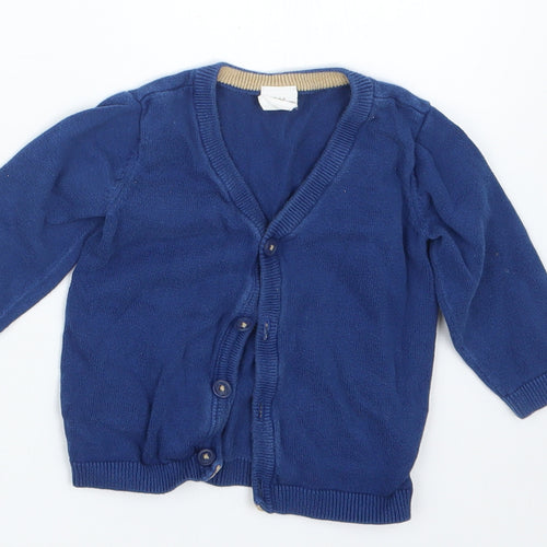 H&M Boys Blue  Knit Cardigan Jumper Size 6-9 Months