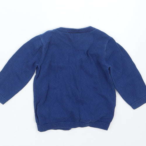 H&M Boys Blue  Knit Cardigan Jumper Size 6-9 Months