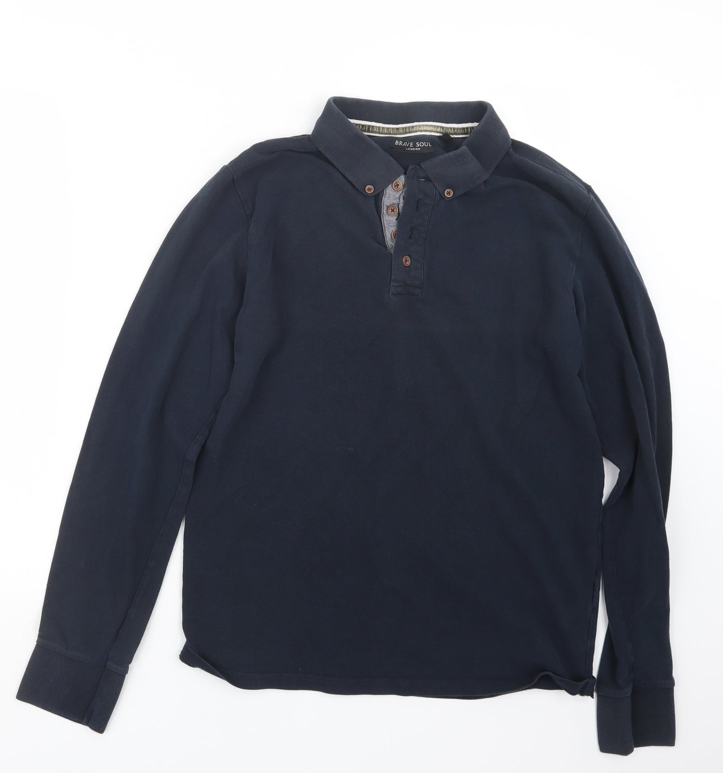 Brave Soul Mens Blue    Polo Size L