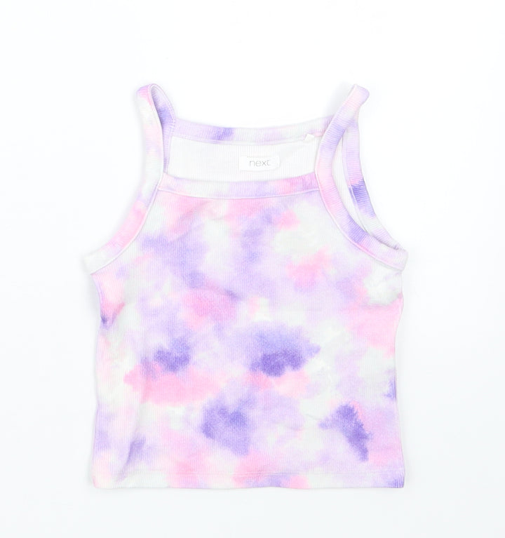 NEXT Girls Purple Geometric  Basic T-Shirt Size 3 Years