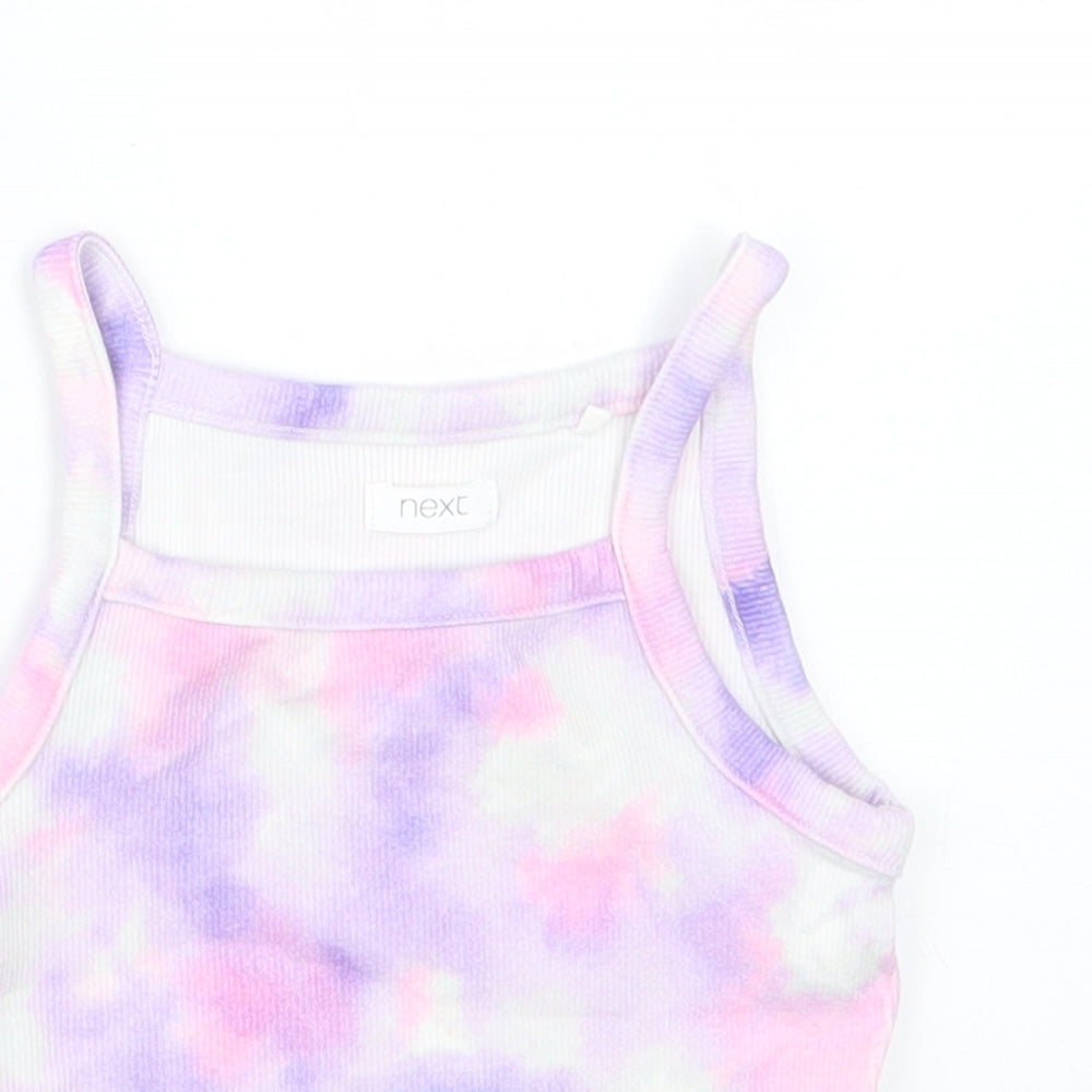 NEXT Girls Purple Geometric  Basic T-Shirt Size 3 Years