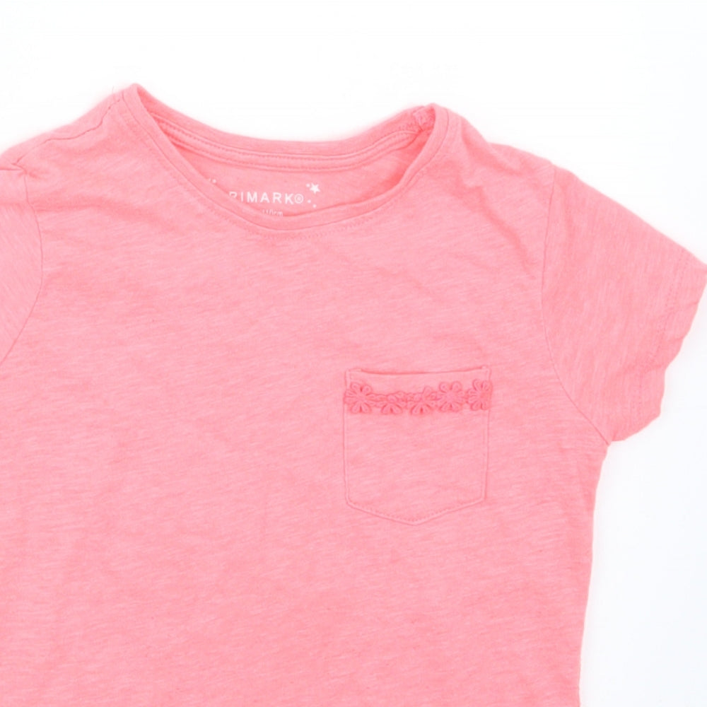 Primark Girls Pink   Basic T-Shirt Size 4-5 Years