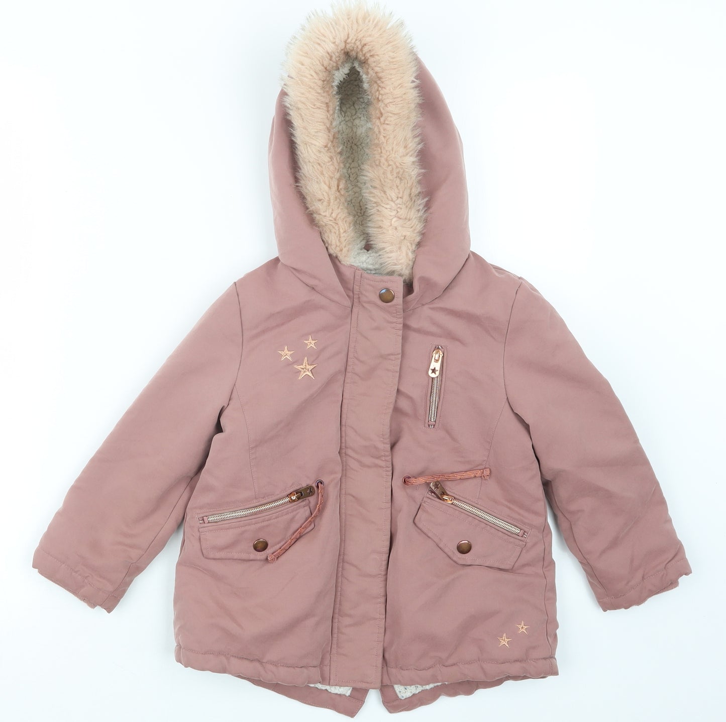 George Girls Pink   Jacket Coat Size 4-5 Years