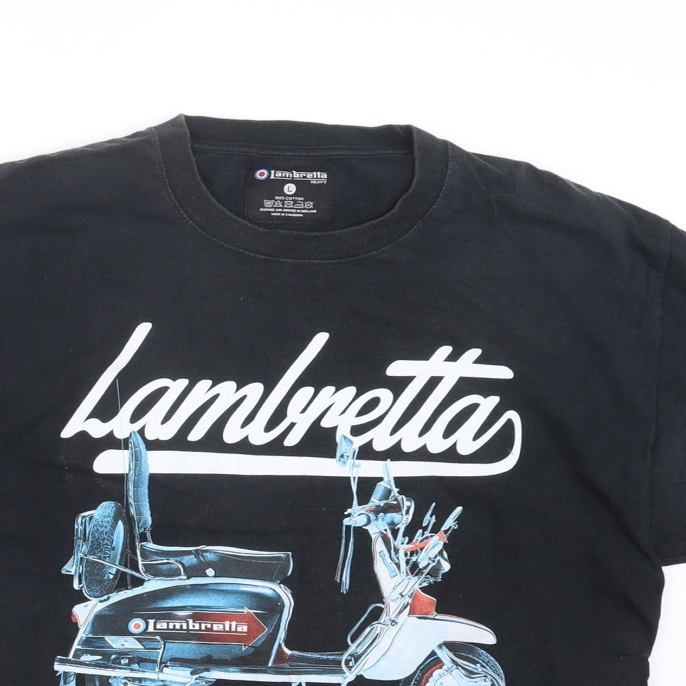 Lambretta Mens Black    T-Shirt Size L