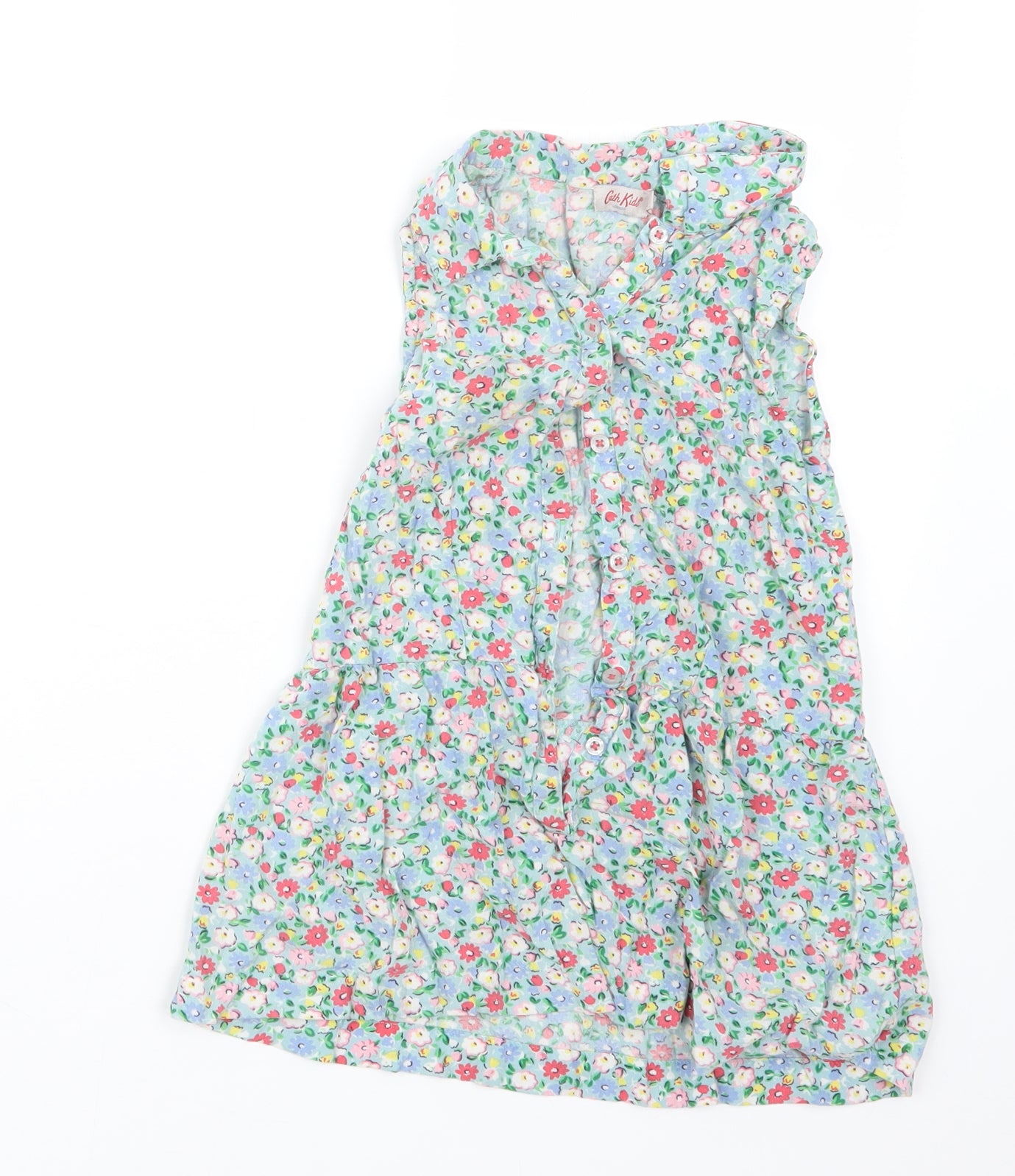 Cath Kidston Girls Blue Floral  Basic Button-Up Size 4-5 Years