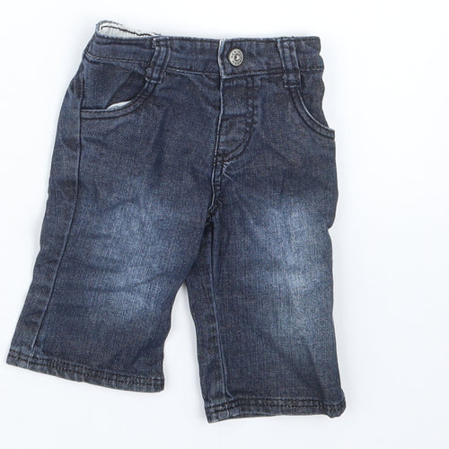 Mothercare Boys Blue  Denim Cargo Jeans Size 0-3 Months