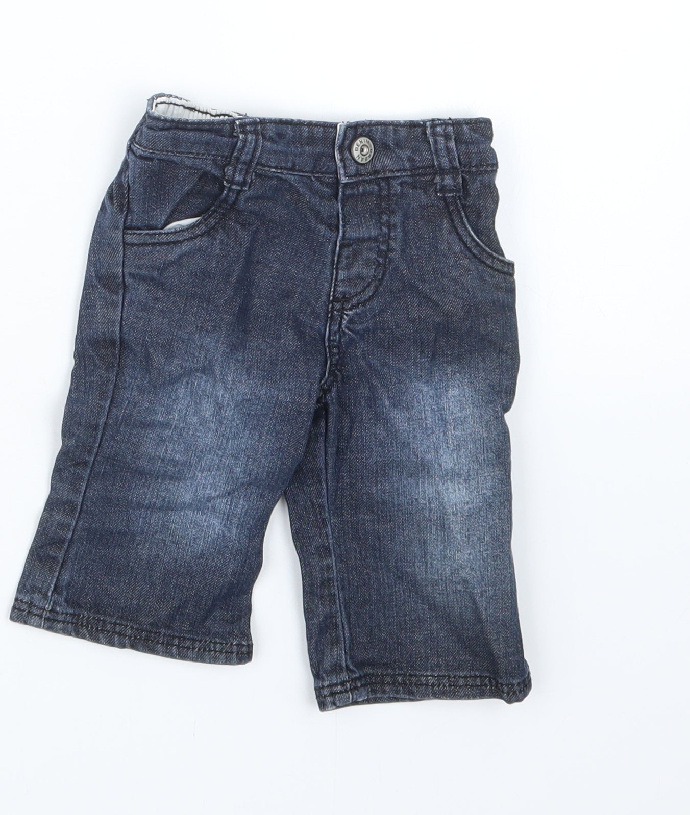 Mothercare Boys Blue  Denim Cargo Jeans Size 0-3 Months