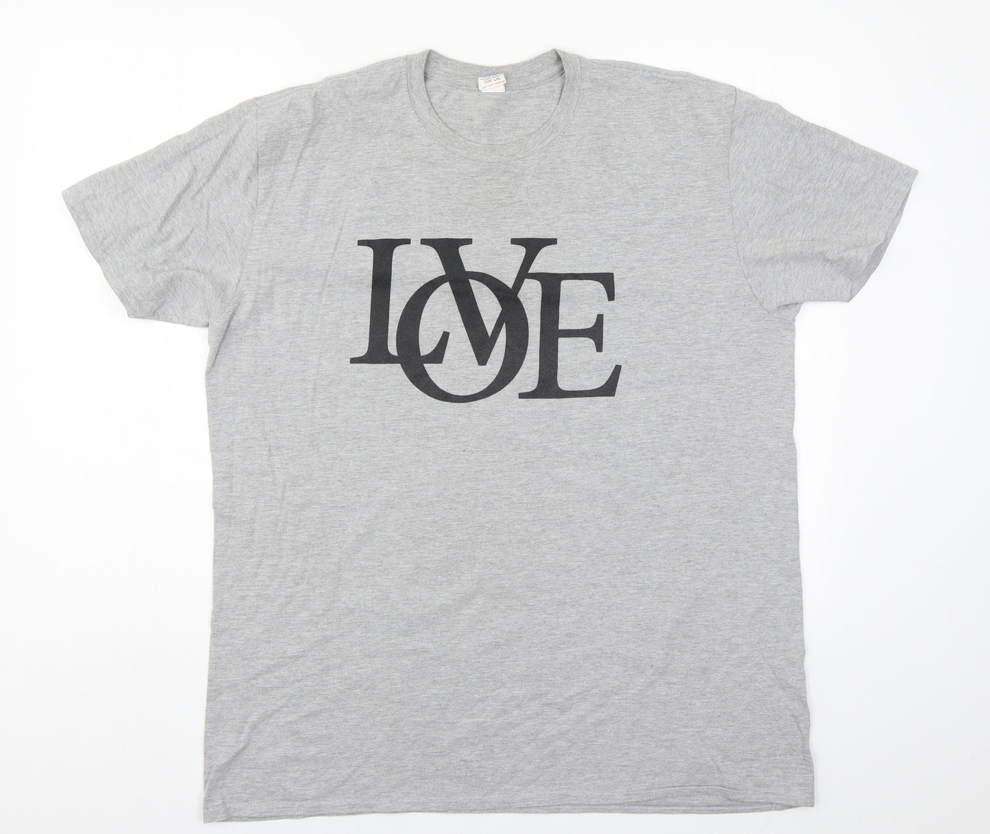 Preworn Mens Grey    T-Shirt Size L  - Love