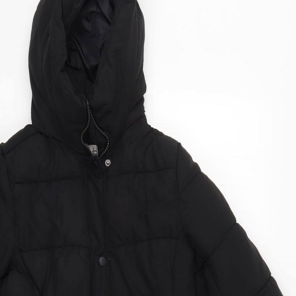 H&M Womens Black   Quilted Coat Size XS
