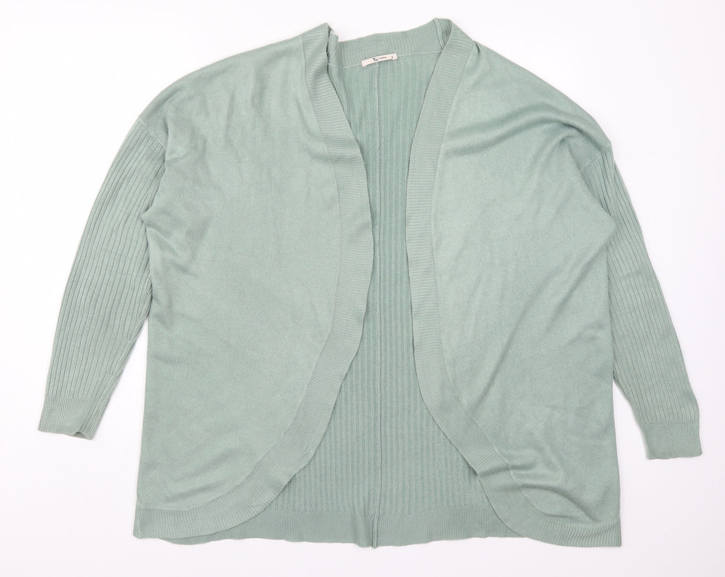 TU Womens Green  Knit Cardigan Jumper Size 18