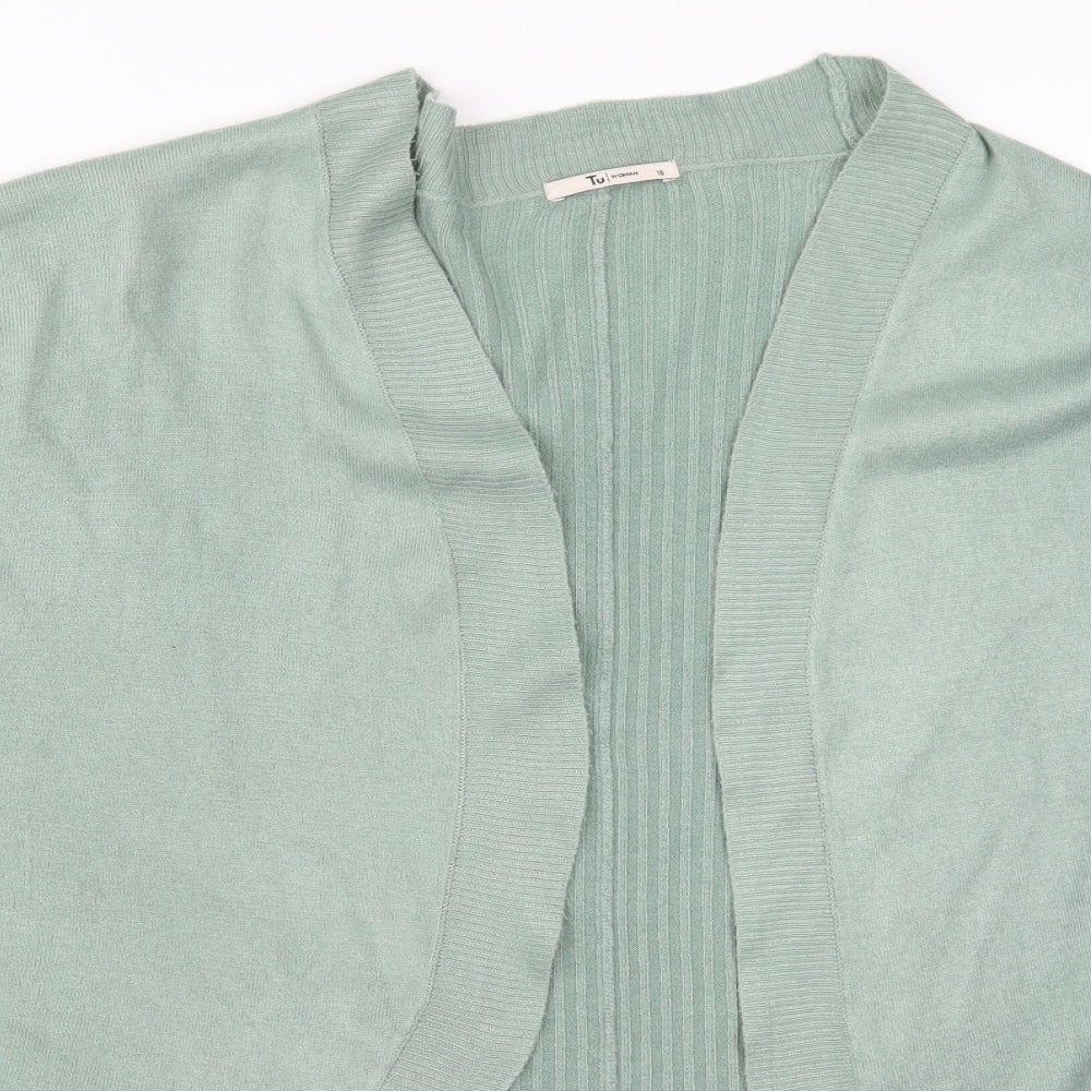 TU Womens Green  Knit Cardigan Jumper Size 18