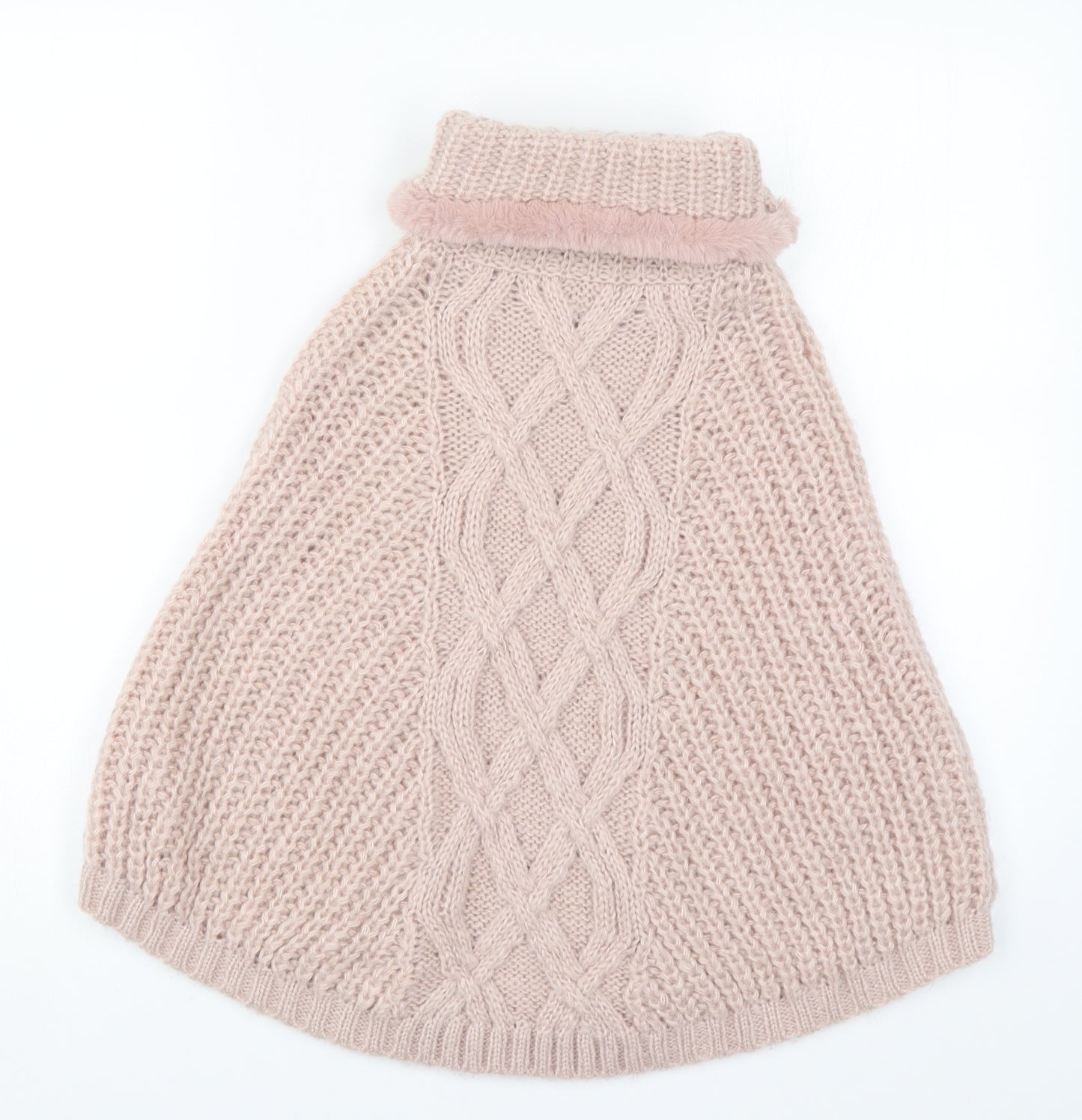 TU Womens Pink  Knit Jacket Poncho One Size  - Cable Knit