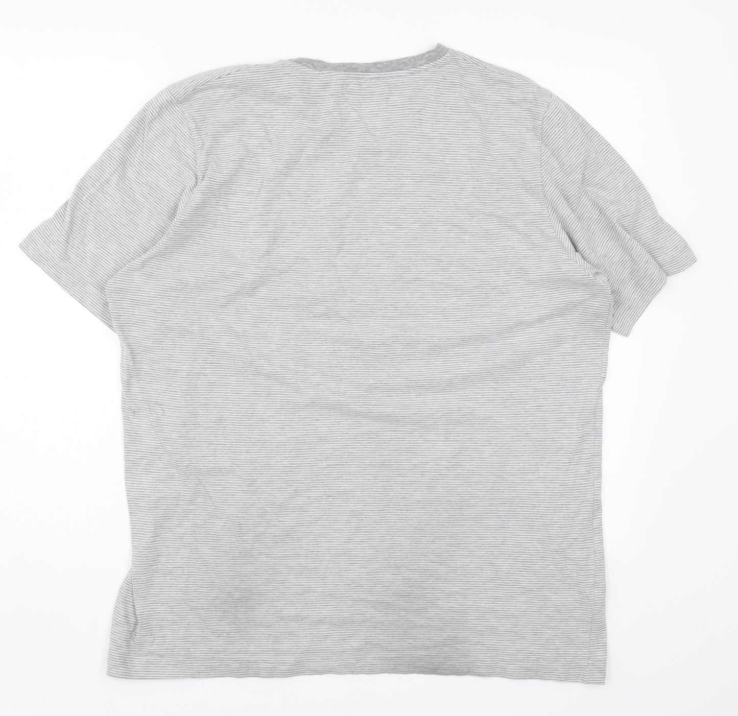 Linea Mens Grey Striped   T-Shirt Size L