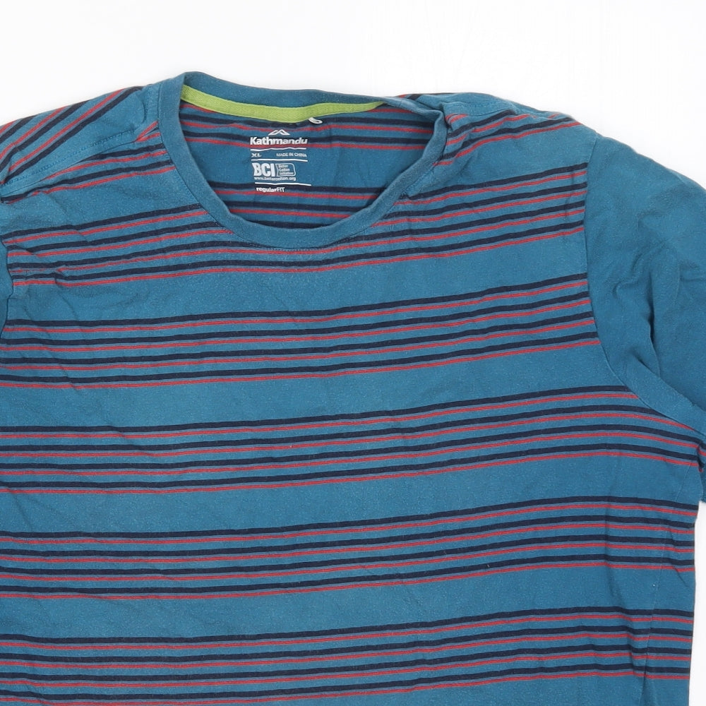 Kathmandu Mens Blue Striped   T-Shirt Size XL