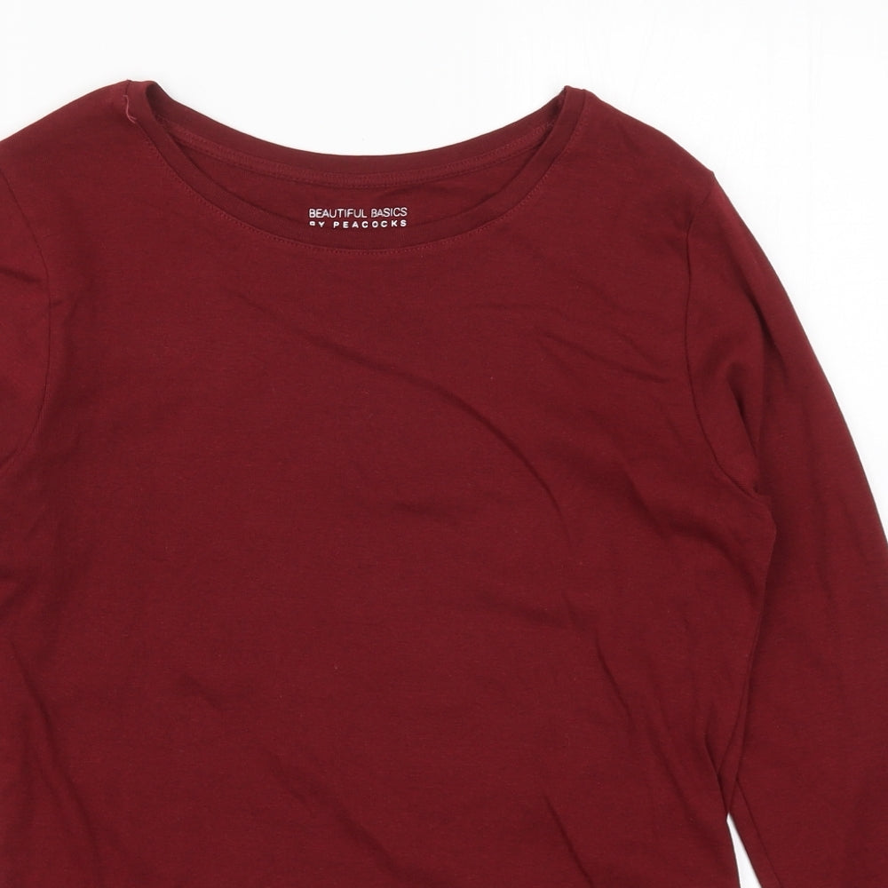 Peacocks Womens Red   Basic T-Shirt Size 14